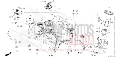 RESERVOIR A CARBURANT/POMPE A CARBURANT (1) CRF1100DM de 2021
